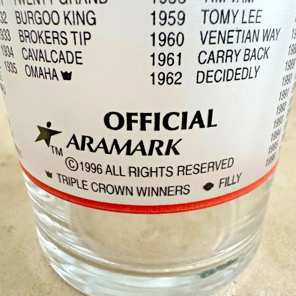 Vintage Kentucky Derby Glasses 1996 1997 1998 Set of 3 Churchill‎ Downs Aramark